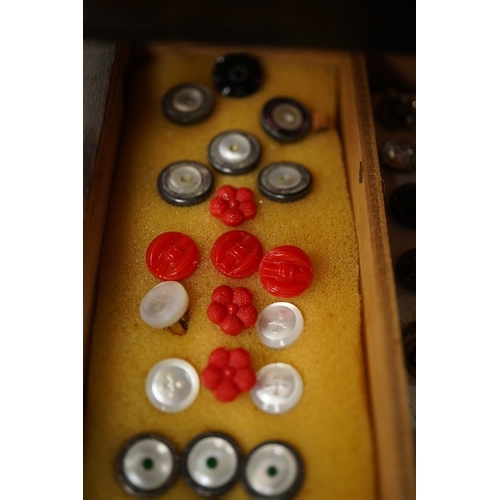 472 - Ninety one assorted late 19th/early 20th century small buttons and studs, largest 16mm;Condition - s... 