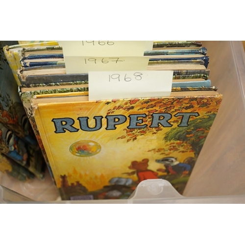 477 - ° ° Rupert - Rupert Annuals: 1937, 1940, 1946-1969. mostly coloured pictorial boards, 4to. * 1937 is... 