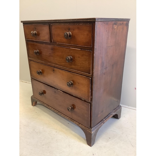 63 - A George III Provincial mahogany chest of drawers, width 93cm, depth 50cm, height 100cm. Condition -... 