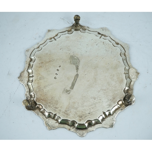 10 - A late George II silver salver, by William Peaston, of shaped circular form, with shell and scroll b... 