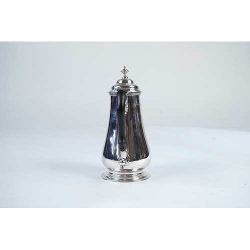 11 - A late George II silver coffee pot, by William & Robert Peaston, of baluster form, with engraved arm... 