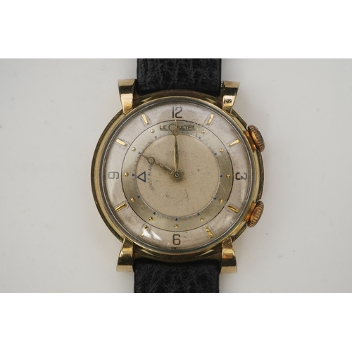 115 - A gentleman's 1950's? 10k gold filled Jaeger LeCoultre Memovox manual wind wrist watch, on a later a... 