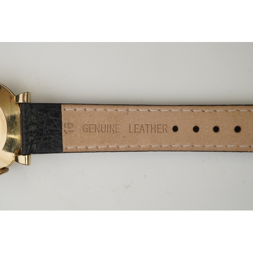 115 - A gentleman's 1950's? 10k gold filled Jaeger LeCoultre Memovox manual wind wrist watch, on a later a... 