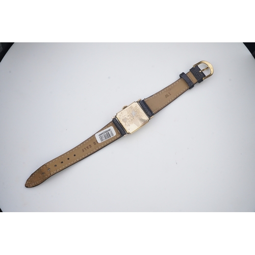 118 - A gentleman's late 1940's gold plated Longines manual wind wrist watch, on a later associated leathe... 