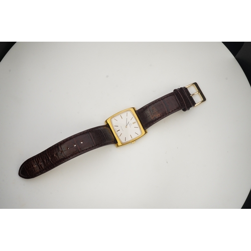 120 - A gentleman's 1970's? steel and gold plated Omega manual wind dress wrist watch, on a later associat... 