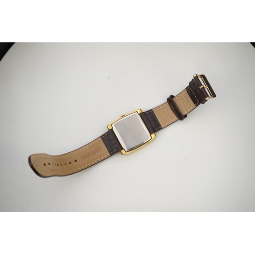 120 - A gentleman's 1970's? steel and gold plated Omega manual wind dress wrist watch, on a later associat... 