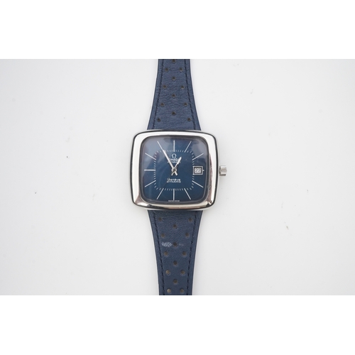 123 - A gentleman's 1970's stainless steel Omega Automatic Dynamic wrist watch, on a later associated leat... 