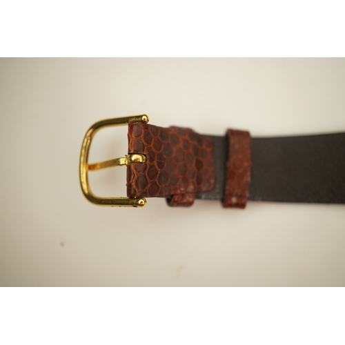 126 - A gentleman's 1950's? 14k gold Hamilton manual wind wrist watch, on a later associated leather strap... 