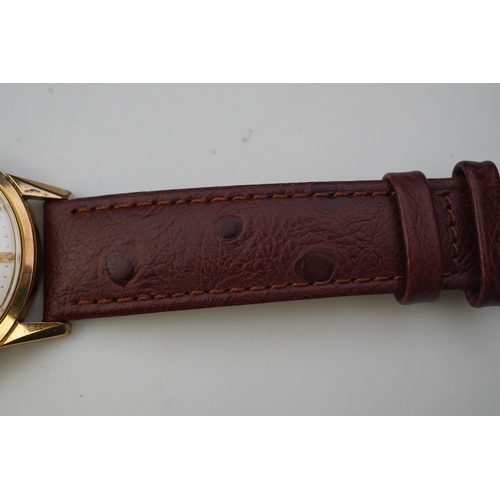 128 - A gentleman's early 1960's steel and gold plated Omega Seamaster 30 manual wind wrist watch, on a la... 