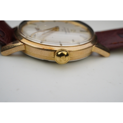 128 - A gentleman's early 1960's steel and gold plated Omega Seamaster 30 manual wind wrist watch, on a la... 