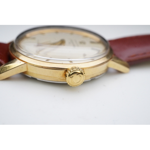 129 - A gentleman's steel and gold plated Omega Seamaster 30 manual wind wrist watch, on a later associate... 