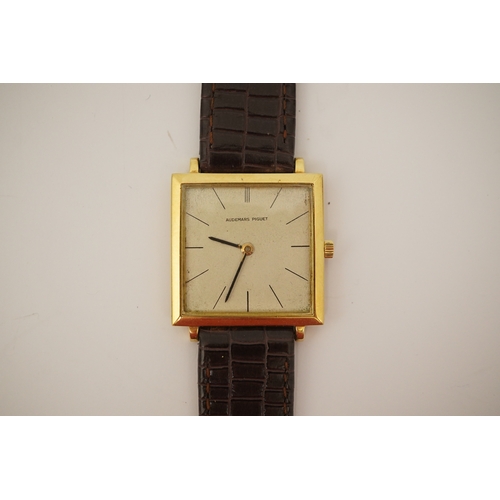 138 - A gentleman's 18ct gold Audemars Piguet manual wind dress wrist watch, with square dial and baton nu... 