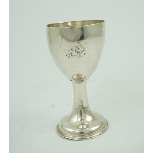 14 - A rare George III Irish provincial silver goblet, by William Reynolds, Cork, circa 1770, engraved ar... 