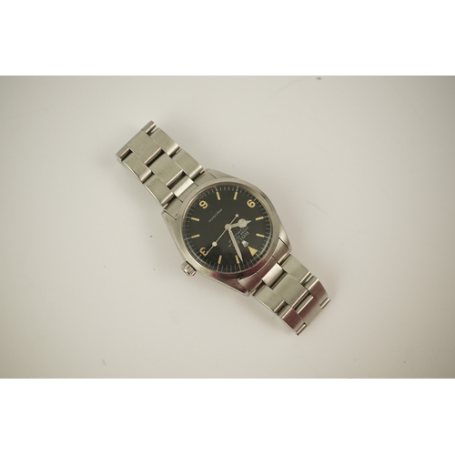 141 - A gentleman's late 1960's Rolex Oyster Perpetual Explorer Precision wrist watch, on a stainless stee... 