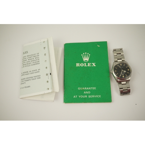 141 - A gentleman's late 1960's Rolex Oyster Perpetual Explorer Precision wrist watch, on a stainless stee... 