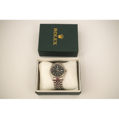 150 - A gentleman's mid 1970's stainless steel Rolex Oyster Perpetual Datejust, on a stainless steel Rolex... 