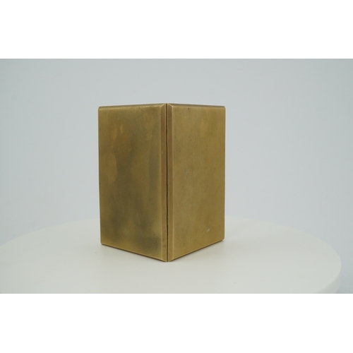 154 - A 9ct gold rectangular cigarette case, circa 1947 of rectangular outline, the exterior with engine-t... 