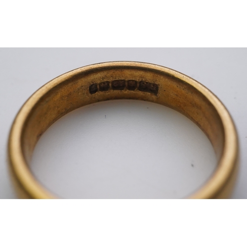 157 - Five 22ct gold wedding bands, each with British hallmarks, combined gross weight 33 grams