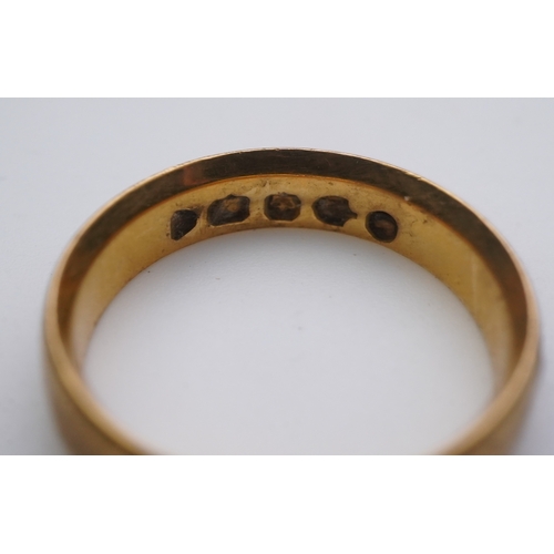 157 - Five 22ct gold wedding bands, each with British hallmarks, combined gross weight 33 grams