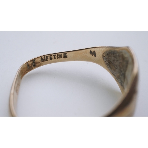 158 - Two gold rings, comprising: a gold wedding band, size U/V, stamped 18CT, gross weight 10.1 grams; an... 