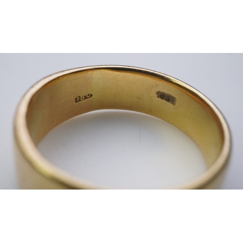 158 - Two gold rings, comprising: a gold wedding band, size U/V, stamped 18CT, gross weight 10.1 grams; an... 