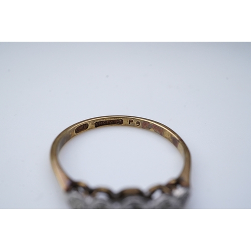 174 - Three diamond rings, comprising: a five-stone diamond ring, stamped 18CT & PLAT; an eternity ring ch... 