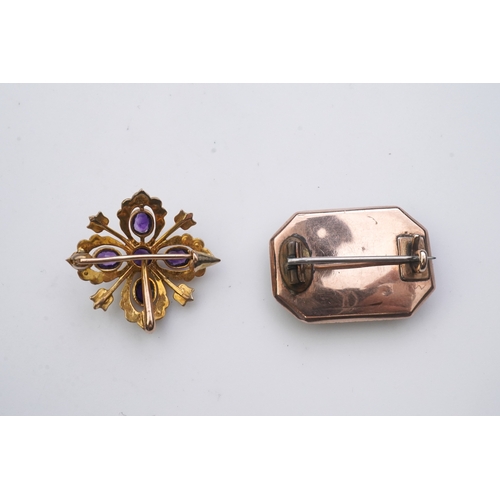 180 - A Georgian mourning brooch, early 19th century, two Edwardian pendants, early 20th century, comprisi... 