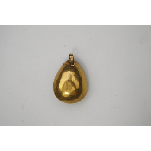 202 - A 'Queen Anne' paste pendant, 18th century, of pear-shaped outline, set with a rose-cut pale blue pa... 