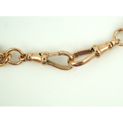 249 - A 9ct gold Albert chain, of curb linking, suspending a T-bar pendant, length 49cm, links stamped 375... 