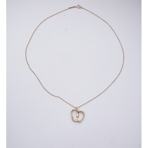 261 - Elsa Peretti for Tiffany & Co., a gold pendant, designed as a stylised apple on a fine link chain, p... 