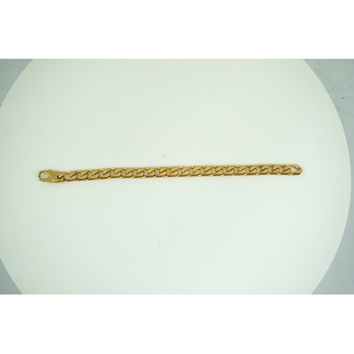 266 - A 9ct gold bracelet, circa 1989, of curb linking, length 21cm, British hallmarks, gross weight 38 gr... 