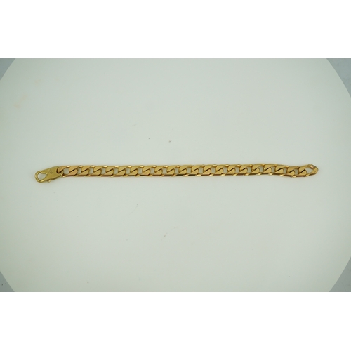 266 - A 9ct gold bracelet, circa 1989, of curb linking, length 21cm, British hallmarks, gross weight 38 gr... 