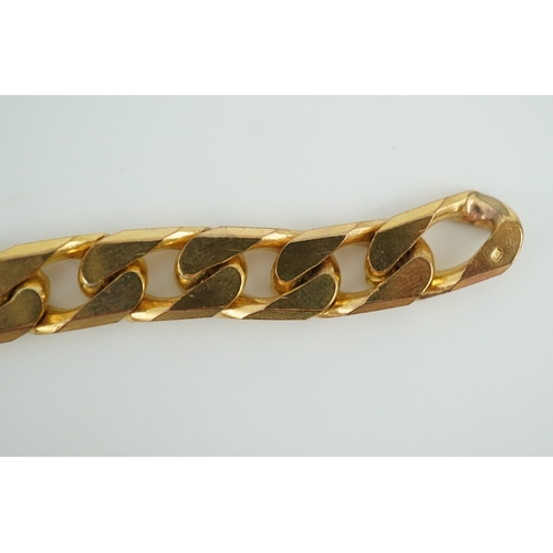 266 - A 9ct gold bracelet, circa 1989, of curb linking, length 21cm, British hallmarks, gross weight 38 gr... 