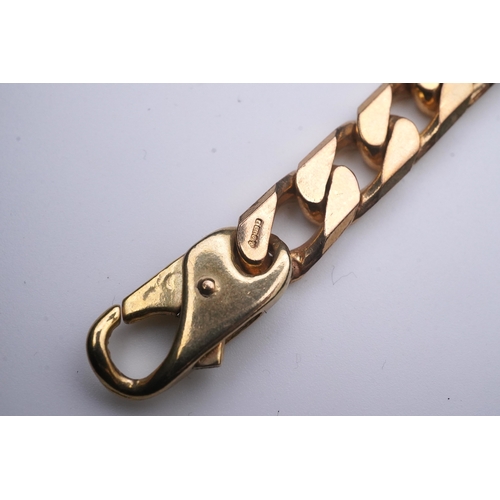 266 - A 9ct gold bracelet, circa 1989, of curb linking, length 21cm, British hallmarks, gross weight 38 gr... 