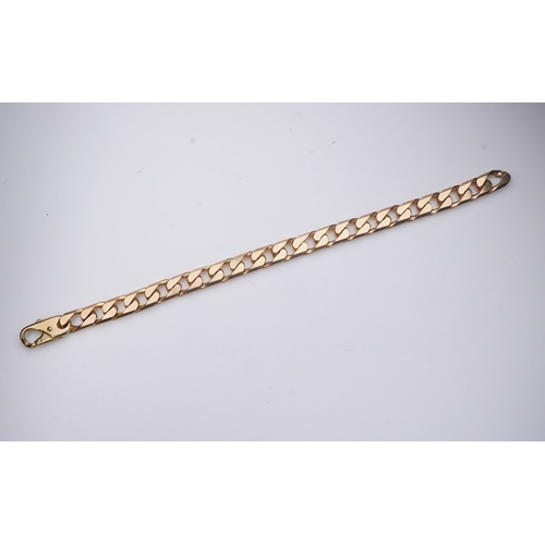 266 - A 9ct gold bracelet, circa 1989, of curb linking, length 21cm, British hallmarks, gross weight 38 gr... 