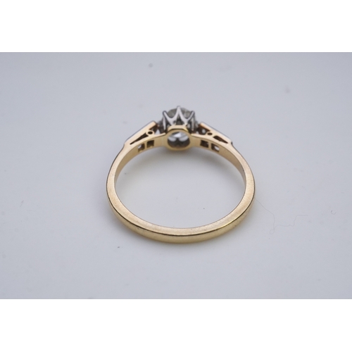 293 - A diamond ring, early 20th century, claw-set with a cushion-shaped diamond weighing approximately 0.... 