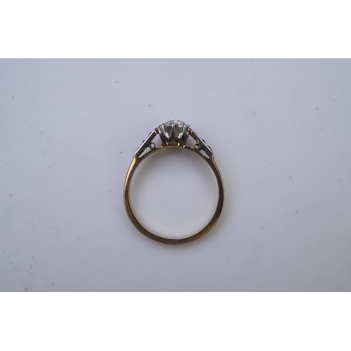 293 - A diamond ring, early 20th century, claw-set with a cushion-shaped diamond weighing approximately 0.... 