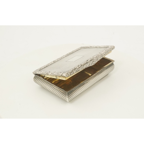 30 - A William IV Scottish engine turned  silver rectangular snuff box, by James Nasmyth, of bombe form, ... 