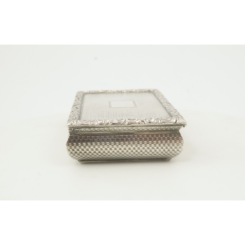 30 - A William IV Scottish engine turned  silver rectangular snuff box, by James Nasmyth, of bombe form, ... 