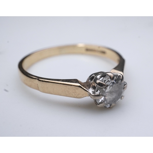 364 - A solitaire diamond ring, claw-set with a circular-cut diamond weighing approximately 0.60 carats, m... 