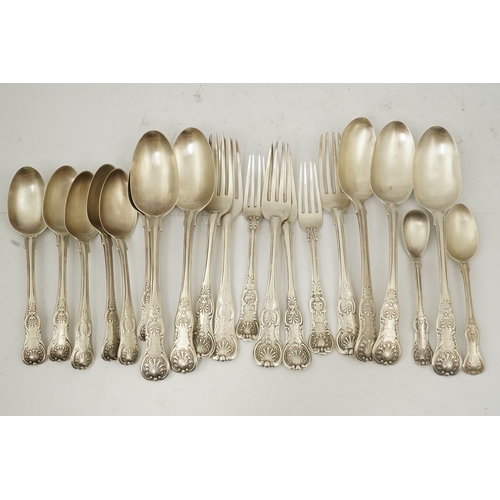 38 - Twenty items of 19th century silver flatware, various patterns, dates and makers, including five hon... 