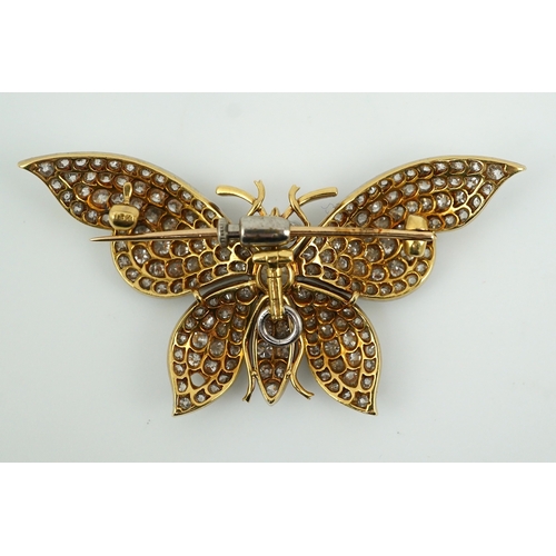 429 - A diamond brooch, designed as a butterfly, set with circular-cut diamonds, totalling approximately 4... 