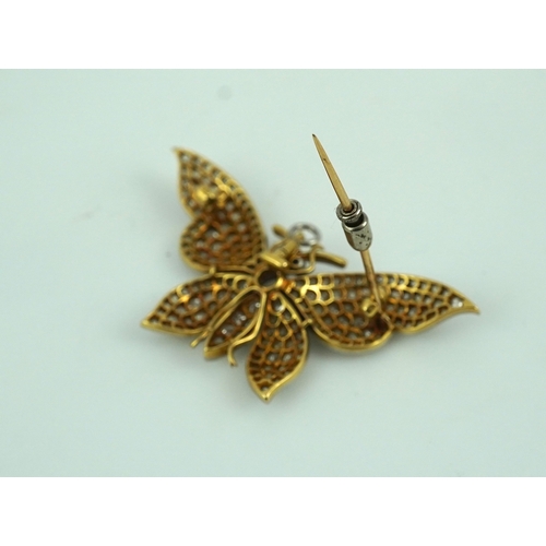 429 - A diamond brooch, designed as a butterfly, set with circular-cut diamonds, totalling approximately 4... 