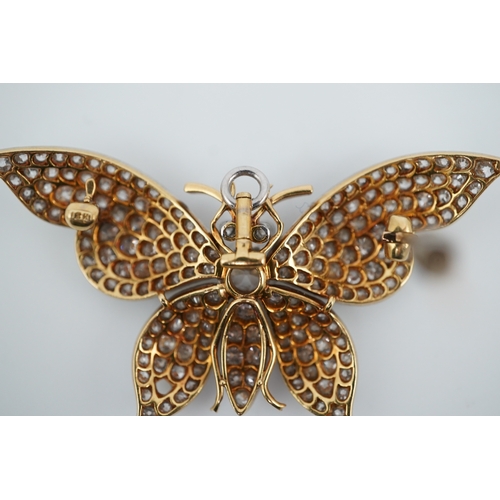 429 - A diamond brooch, designed as a butterfly, set with circular-cut diamonds, totalling approximately 4... 