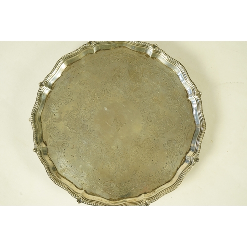 43 - A Victorian silver salver, by Thomas Bradbury & Sons, of shaped circular form, with engraved decorat... 