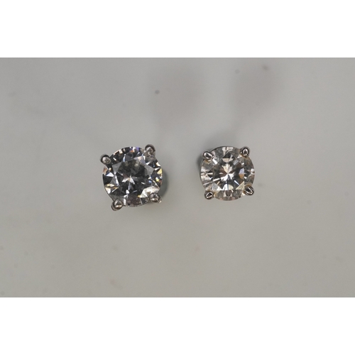 435 - A diamond stud earring, set with a brilliant-cut diamond weighing approximately 0.60 carats, mounted... 