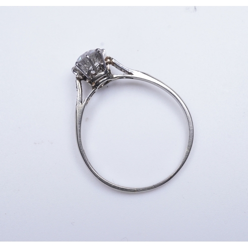 459 - A diamond engagement ring, first half 20th century set with an antique circular-cut diamond weighing... 