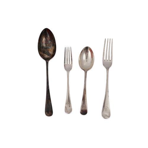 60 - A harlequin part canteen of Edwardian and later silver Old English pattern flatware, various dates a... 