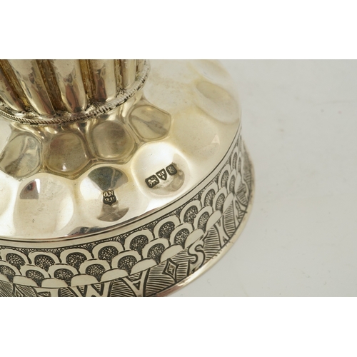 61 - An Edwardian embossed silver replica model of the 16th century Tudor Cup or Holms Cup, by Nathan & H... 