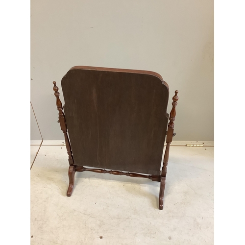 1025 - A George III style mahogany skeleton frame toilet mirror, width 52cm, height 68cm. Condition - good... 